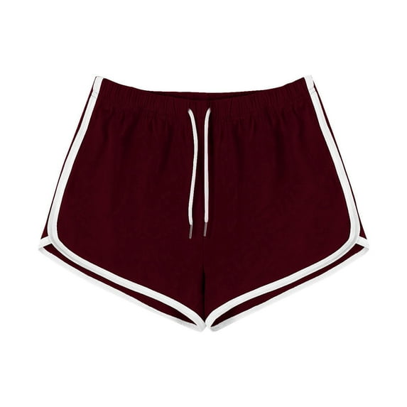 tarylea Workout Shorts for Women Elastic Waist Drawstring Shorts Color Blocked Irregular Hem Shorts Casual Summer Yoga Shorts