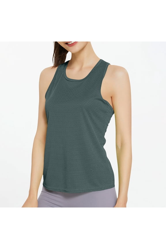 Workout Tank Tops for Women Sleeveless Drawstring Split Racerback Crop Tops Casual Comfy Athletic Breathable Tops