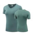 thumbnail image 1 of tarylea Workout Tops for Women Plus Size Shirts Short Sleeve V N Eck Quick-Dry Summer Running Hiking T-Shirt Tees, 1 of 4