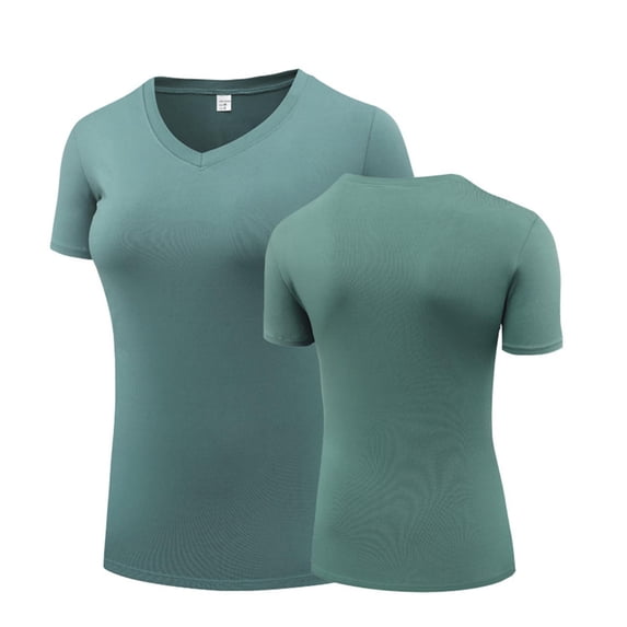 tarylea Workout Tops for Women Plus Size Shirts Short Sleeve V N Eck Quick-Dry Summer Running Hiking T-Shirt Tees