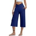 thumbnail image 1 of tarylea Yoga Capri Pants for Women High Waisted Cross Front Straight Leg Cropped Pants Casual Loose Workout Pants with Pockets, 1 of 7