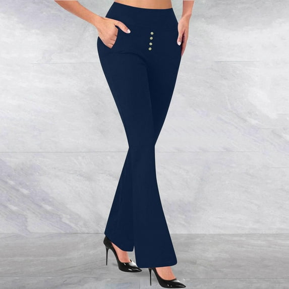 tarylea Yoga Pants for Women Bell Bottom Slim Fitted Flare Pants Solid Color High Stretch Dress Pants Casual Work Office Dailywear Pants