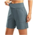 thumbnail image 1 of tarylea Yoga Pants for Women Wide Leg High Rise Shorts Solid Color Stretch Shorts with Pockets Casual Loose Summer Workout Shorts, 1 of 9