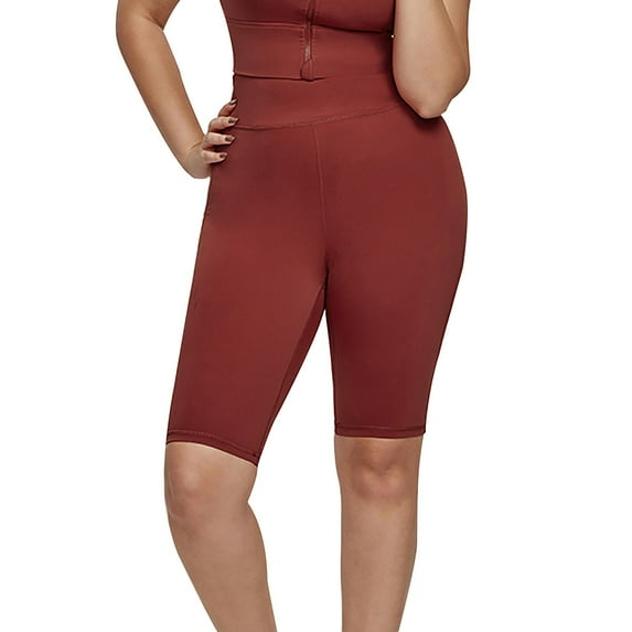 tarylea Yoga Shorts for Women High Rise Solid Color Knee Length Pants Slim Fitted Stretch Leggings Casual Comfy Summer Workout Gym Pants