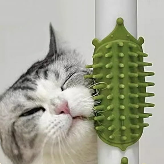 tasrioml 1/2Pcs Multifunctional Cat Self-Care Brush with Adjustable Strap Table Leg Mount Kitten Self Grooming Brush Soft Bristles Pet Scratcher Massage Comb Pet Supplies