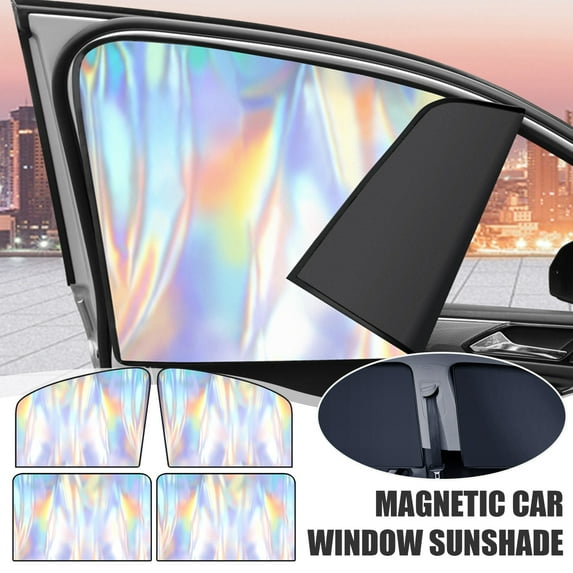 tasrioml 1/4Pcs Car Window Sun Shades Magnetic Baby Rear Window Shade for UV Protection Privacy Breathable Mesh Sunshade Covers Folding Curtain Most Vehicles