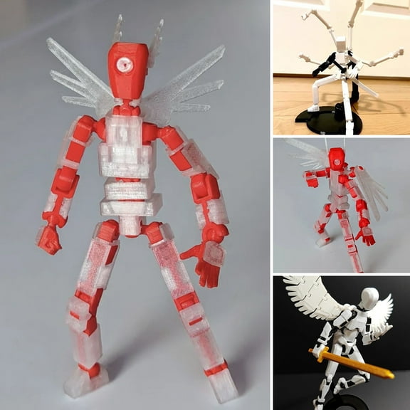 tasrioml 1 Set Action Figure 3D Printed Multi-Jointed Robot Figure Articulated Human Model for Home Decoration
