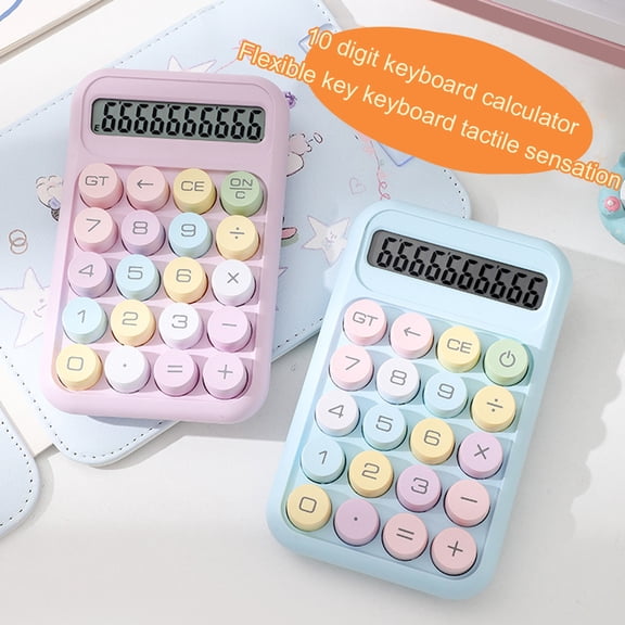 tasrioml 10 Digits Calculator with Big Button 15-Degree Tilt Design LCD Display Mechanical Switch Portable Aesthetic Calculator