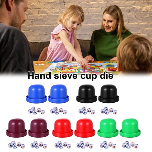 tasrioml 2 Sets Dice Cup with Base 10 Dot Dice Heavy Duty Manual Shaker Cup Adults Family Night Bar Party Gambling Drinking Board Game Casino Equipment