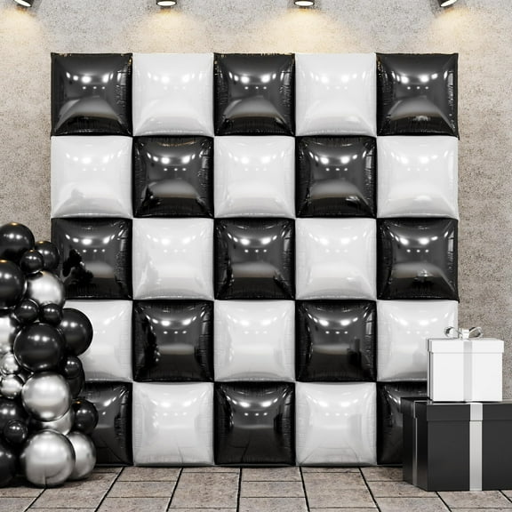 tasrioml 25Pcs Square Foil Metallic Balloons Double Sided Balloon Wall Tunnel Wedding Graduation Backdrop Arch Garland Kit for Birthday Party