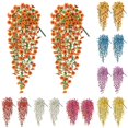 thumbnail image 1 of tasrioml 2Pcs Hanging Artificial Violet Flower UV Resistant Realistic Fake Silk Flower Wedding Party Indoor Outdoor Garden Wall Hanging Faux Flower Decoration, 1 of 8