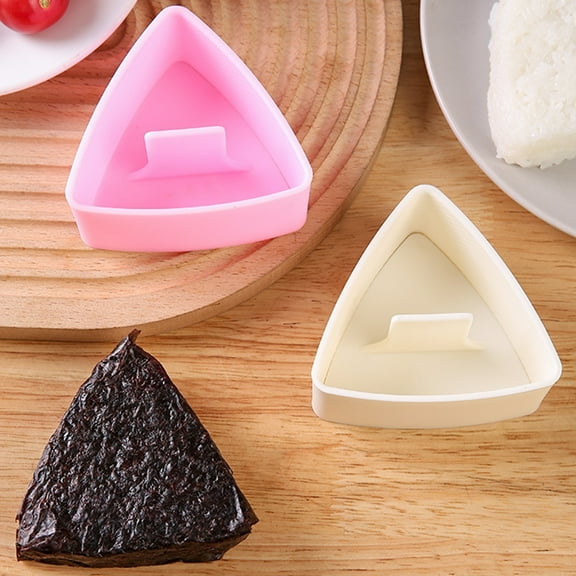 tasrioml 2Pcs Rice Ball Mold Kit Easy Demoulding Rice Mold Set Triangle Sushi Maker Press Non-Stick Onigiri Mold with Spoon for Kid Lunch Bento Home DIY