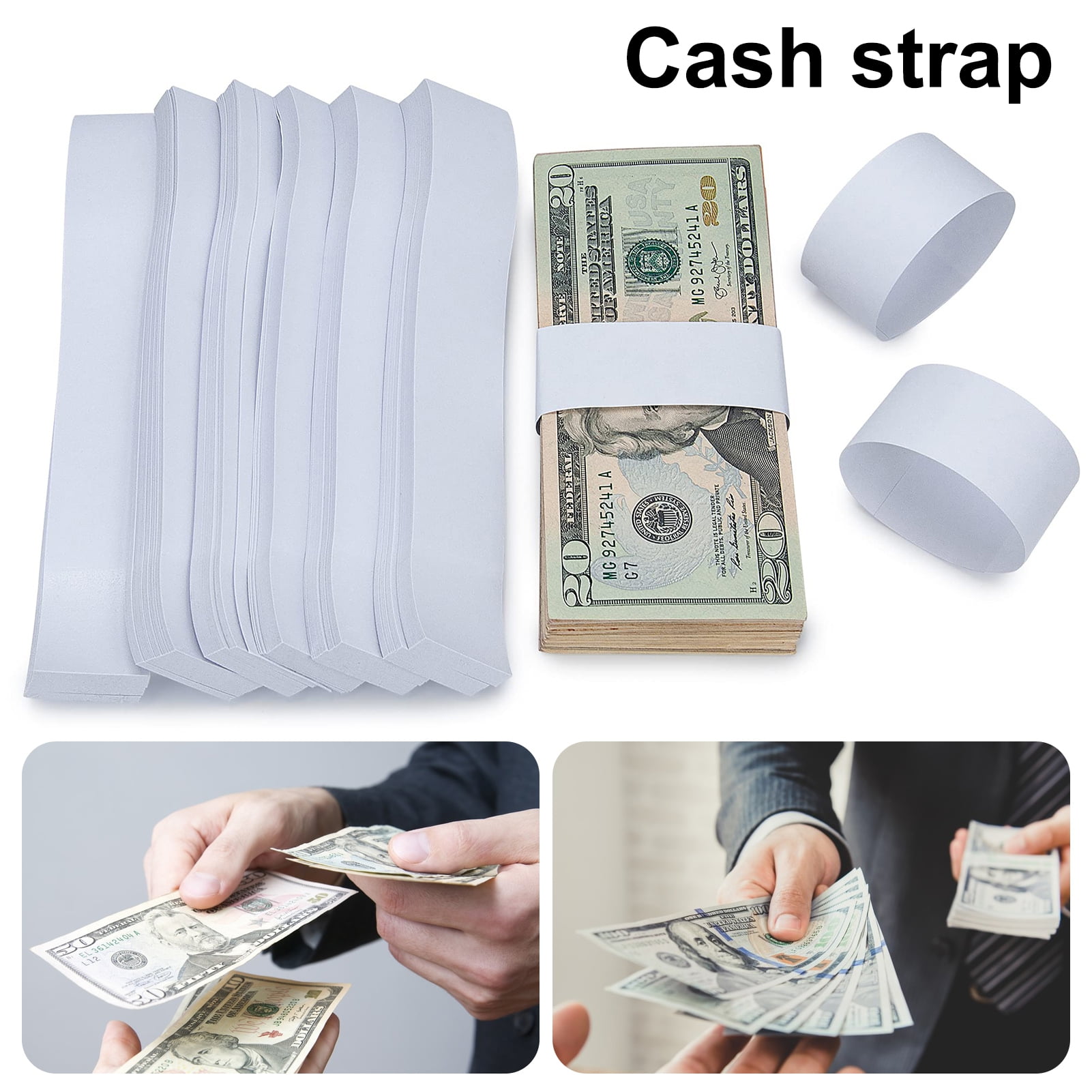 tasrioml 300Pcs Money Bands Bundles Self Sealing Professional Durable