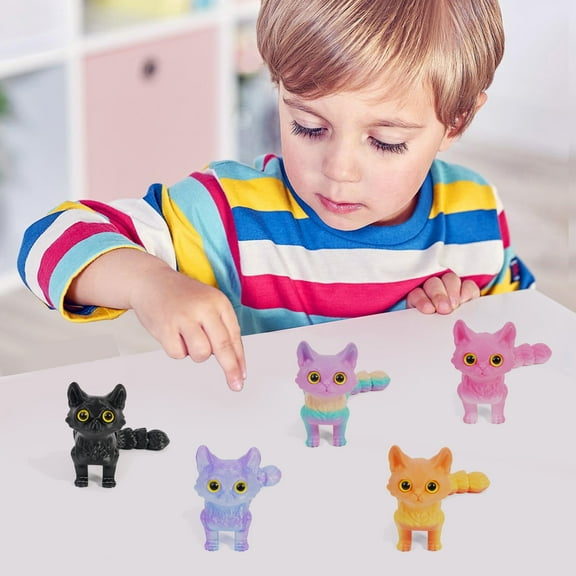 tasrioml 3D Printed Cat Toy Flexible Joints Articulated Cat Model for Adult 3D Printed Animals Fidget Toys for Home Office Classroom Decor