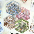 thumbnail image 1 of tasrioml 4 Sets 3D Scene Stickers Reusable Adjustable DIY Cat Cafe House Stickers Stress Relief Entertainment Decals, 1 of 7