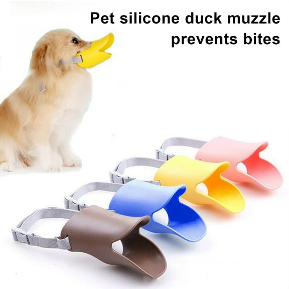 tasrioml Anti Bite Duck Mouth Shape Dog Muzzle Silicone Duck Bill Dog Mouth Cover Adjustable Dog Muzzle Face Guard for Small Medium Dogs