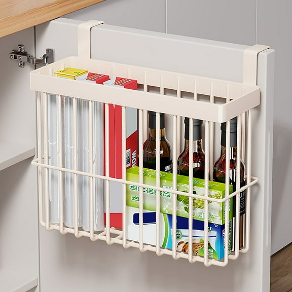 tasrioml Basket Hanging Behind The Door Kitchen Cabinet Door Organizer Wall Mounted Self Adhesive Storage Basket