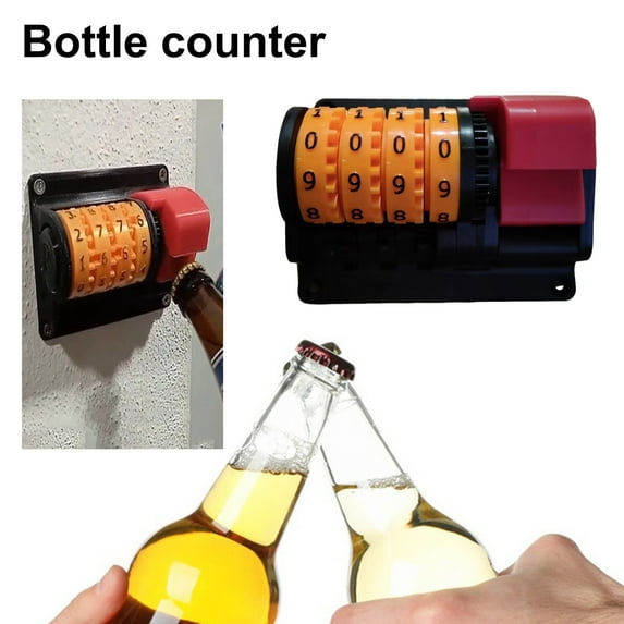 tasrioml Beer Bottle Opener Wall Mounted Bottle Cap Remover with Digital Counter Beer Drinking Accessory for Bar Kitchen