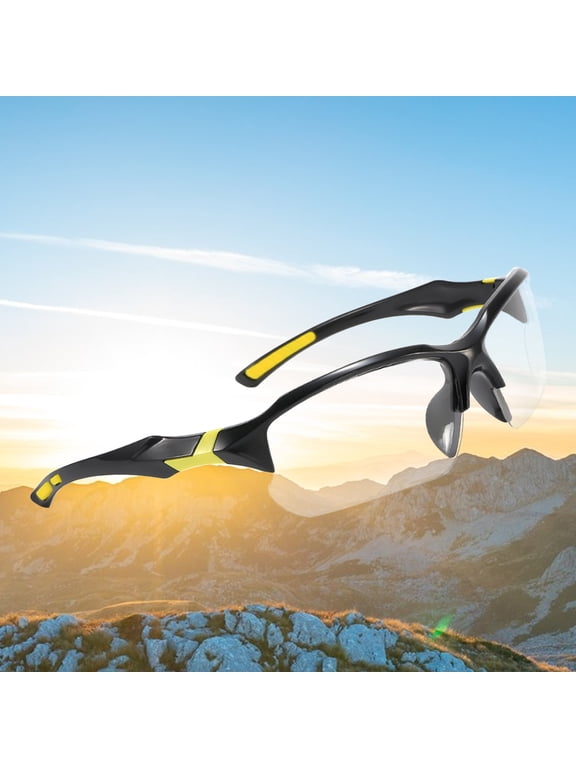 Bifocal Polarized Cycling Sunglasses UV Protection Anti-Glare Scratch Resistant Adjustable Earstems Safety Cord Outdoor Sports Goggles