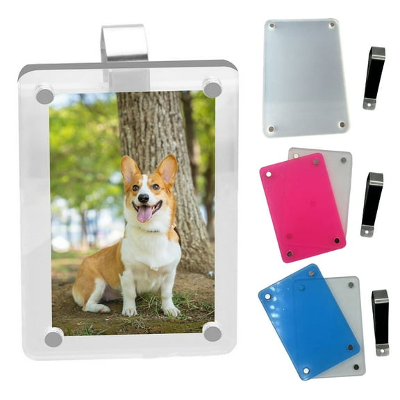 tasrioml Car Sun Visor Photo Clip with Metal Clamp Universal Auto SUV Truck Acrylic Magnetic Photo Frame Transparent Memorial Picture Holder