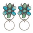 thumbnail image 1 of tasrioml Comfortable Feel Keychain Turquoise Flower Shape Keychain 1/2 Pcs Natural Stone Design Bag Clip Holder for Backpack Accessories Exquisite, 1 of 8