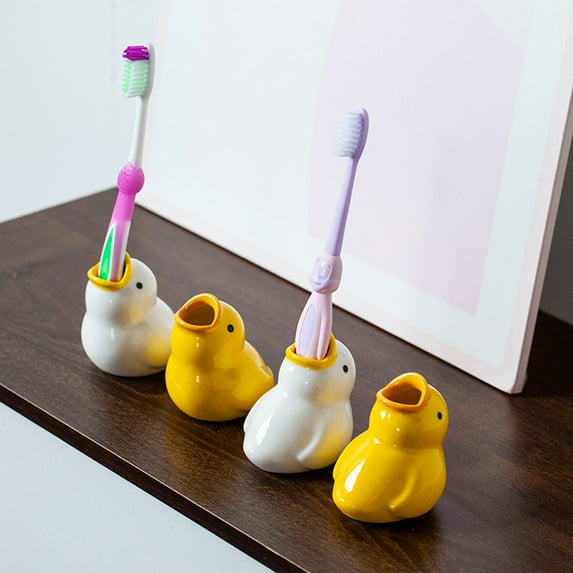 tasrioml Cute Duck Toothbrush Holder High Durability Easy to Clean Animal Shaped Toothbrush Storage Rack Bathroom Decoration