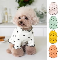 tasrioml Dog Clothes for Small Medium Dogs Cats Summer Fall Heart Print Puppy Shirt Stretchable Long Sleeve Pet Outfits for Chihuahua Schnauzer