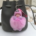thumbnail image 1 of tasrioml Doll Keychains Fluffy Sleeping Baby Multi-colored Knitted Hat Wear Baby Key Ring for Women, 1 of 8