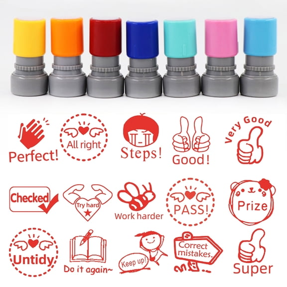 tasrioml English Comment Seal Long-lasting Ink Usage English Comment Stamp Multiple Color Options Teacher Evaluation Tool