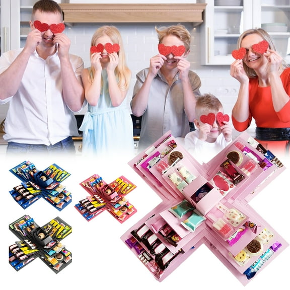 tasrioml Explosion Gift Box 5-Layer Snack Explosion Box DIY Scrapbooking Box for Anniversary Birthday Valentine's Day Wedding Gift