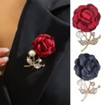 thumbnail image 1 of tasrioml Faux Pearl Fabric Rose Brooch Artificial Flower Brooch Pin for Women Rhinestone Lapel Pin Clothing Accessories for Coat Hat Bag, 1 of 7