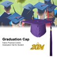 thumbnail image 1 of tasrioml Graduation Cap Memorable Eye-catching Fabric Practical Coloful Graduation Hat for Student, 1 of 8