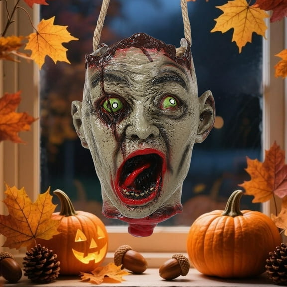 tasrioml Halloween Spooky Candy Bucket Zombie Head Handbag Creepy Trick or Treat Candy Pail for Halloween Party Haunted Houses Decoration