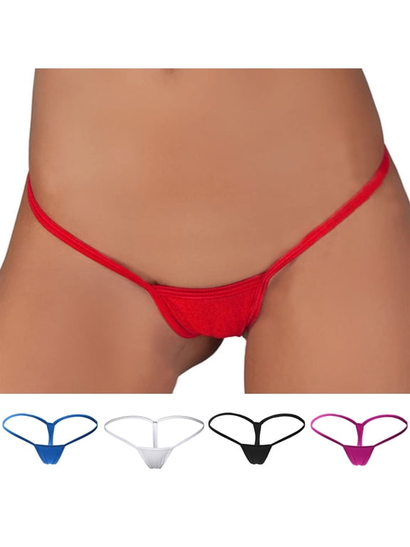 Lady G-string Pornographic Sexy Solid Color Small Straps Breathable Low Rise Women Thong Underwear