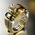 thumbnail image 1 of tasrioml Mens Ring Vintage Jewelry Gift Copper Rhinestone Inlaid Carved Finger Ring for Daily Life, 1 of 8