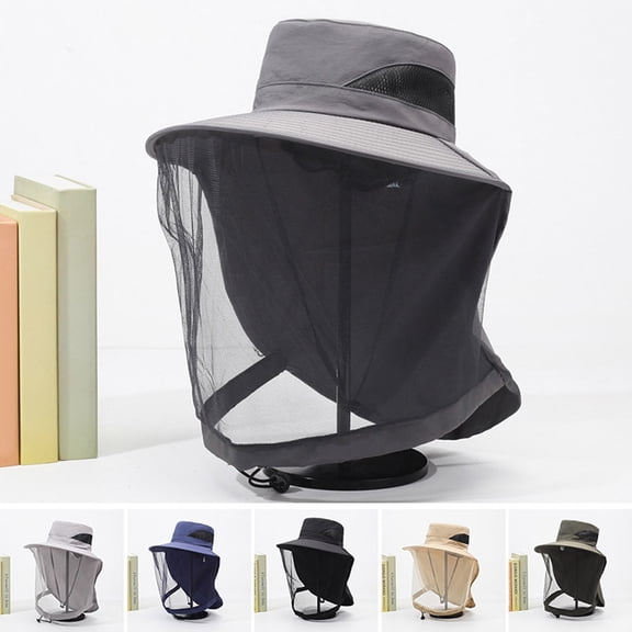 tasrioml Mosquito Head Net Hat for Men Women Sun Protection Fishing Hat with Veil Mesh Protects from Insect for Hiking Outdoor Activities