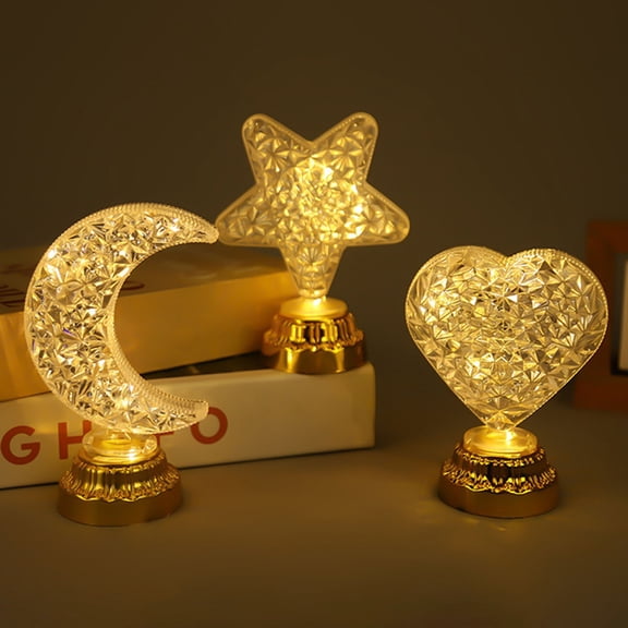 tasrioml Rechargeable Night Light Stepless Dimmable Touch Lamp with USB Port Moon Star Heart Shape Bedside Lamp