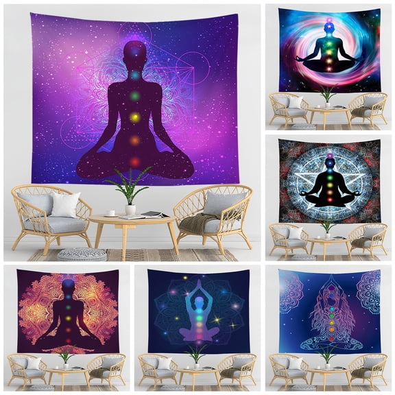 tasrioml Rectangular Yoga Tapestry Clear Print Smooth Tear Resistant Yoga Wall Tapestry for Home