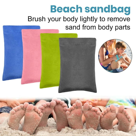 tasrioml Sand Remover for Beach Travel Sand Wipe Off Mitt Beach Sand Remover Cleaning Bag for Beach Activities Volleyball Sandboxes