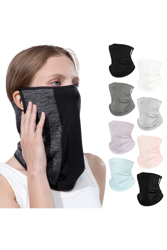 Summer Cycling Face Guard Neck Gaiter Windproof UV Protection Breathable Cooling Ice Silk Men Women Outdoor Bandana Neck Scarf Face Shield