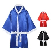tasrioml Unisex Long Sleeve Belt Competition Training Boxing Robe Kickboxing Gown Uniform