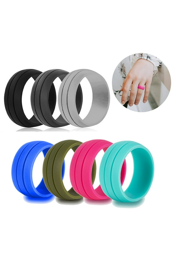 Women Men Flexible Silicone Wedding Ring Outdoor Sports Gym Band Fashion Gift