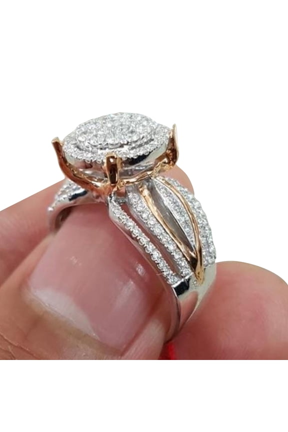 Women Ring Rhinestone Inlaid Non-Fading Lightweight Multi Layers Wedding Circlet for Birthday