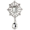 thumbnail image 1 of tasrioml Women's Luxury Rhinestone Alloy Brooch Pin Large Waterdrop Pendent Party Jewelry, 1 of 7
