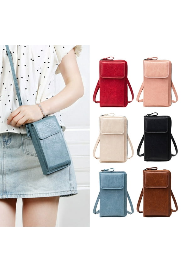 Women's Mobile Phone Bag Crossbody Wallet with Long Strap Small Shoulder Bag with Multiple Compartments for Daily Outings Travel Streets