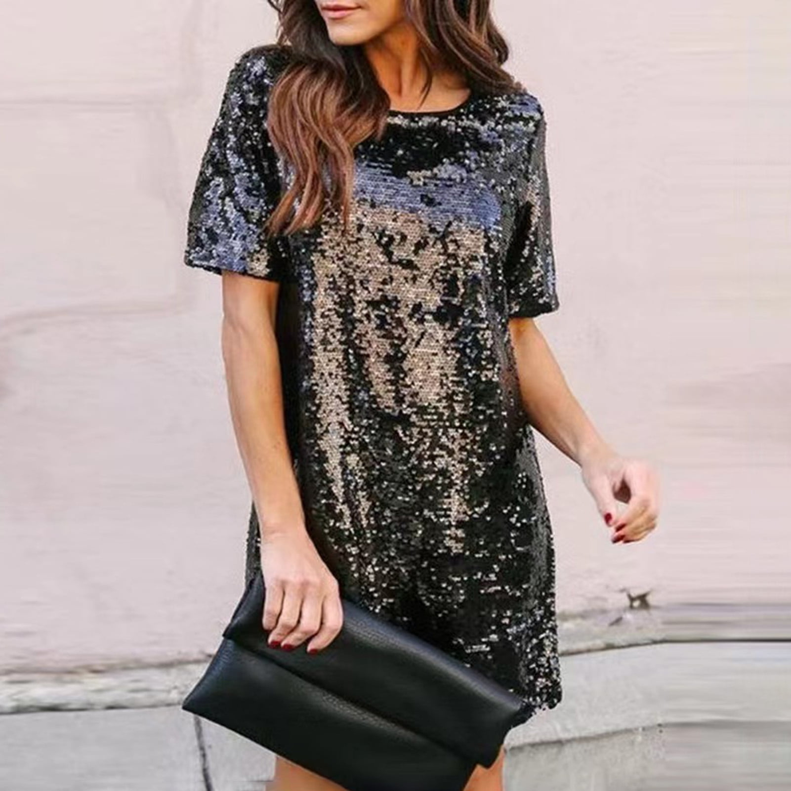 sequin midi shirt dress Sequin Shirt Dress S