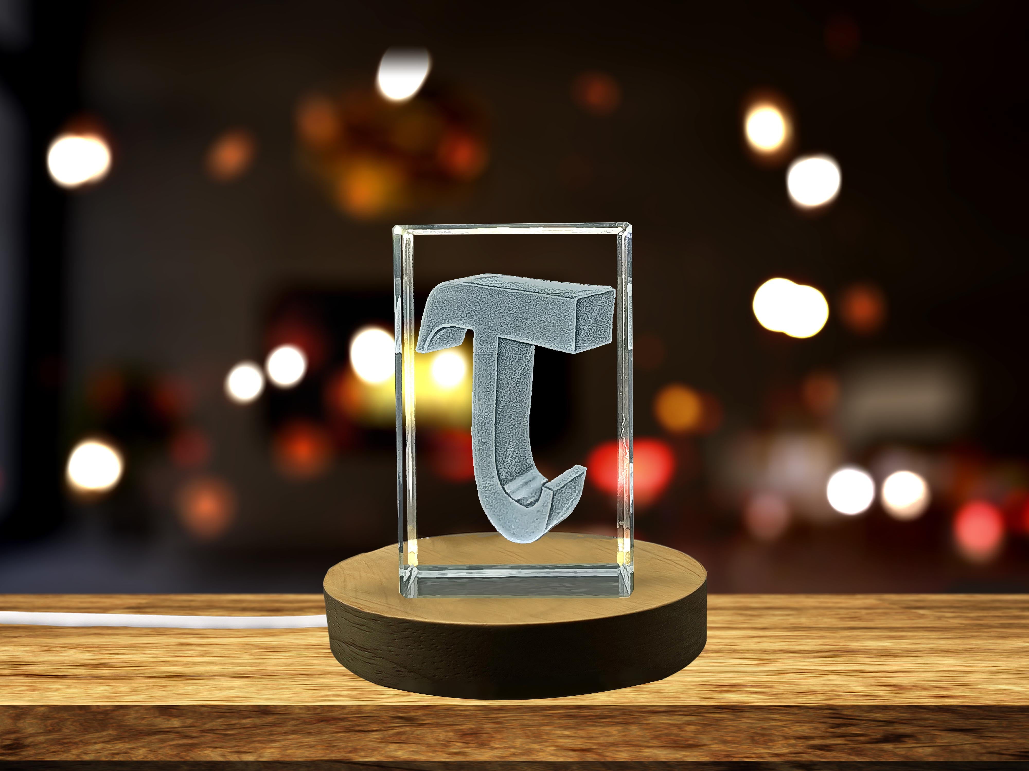 tau Greek alphabet letter 3D Engraved Art
