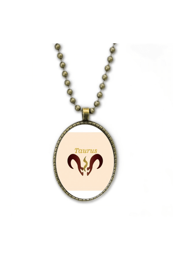 taurus chart sign art deco fashion necklace vintage chain bead pendant jewelry collection
