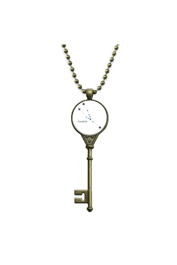 taurus constellation sign zodiac key necklace pendant tray embellished chain