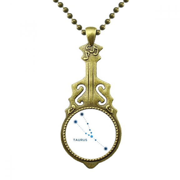 taurus constellation sign zodiac necklantique guitar jewelry music pendant
